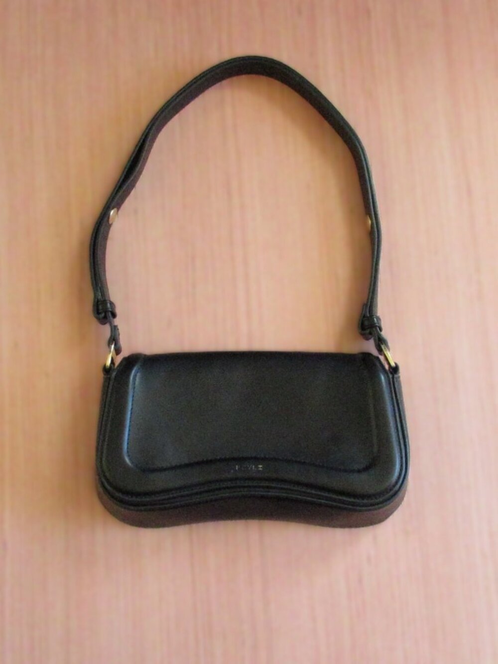 Keyli Black Vegan Leather Shoulder Crossbody Bag Adjustable Strap